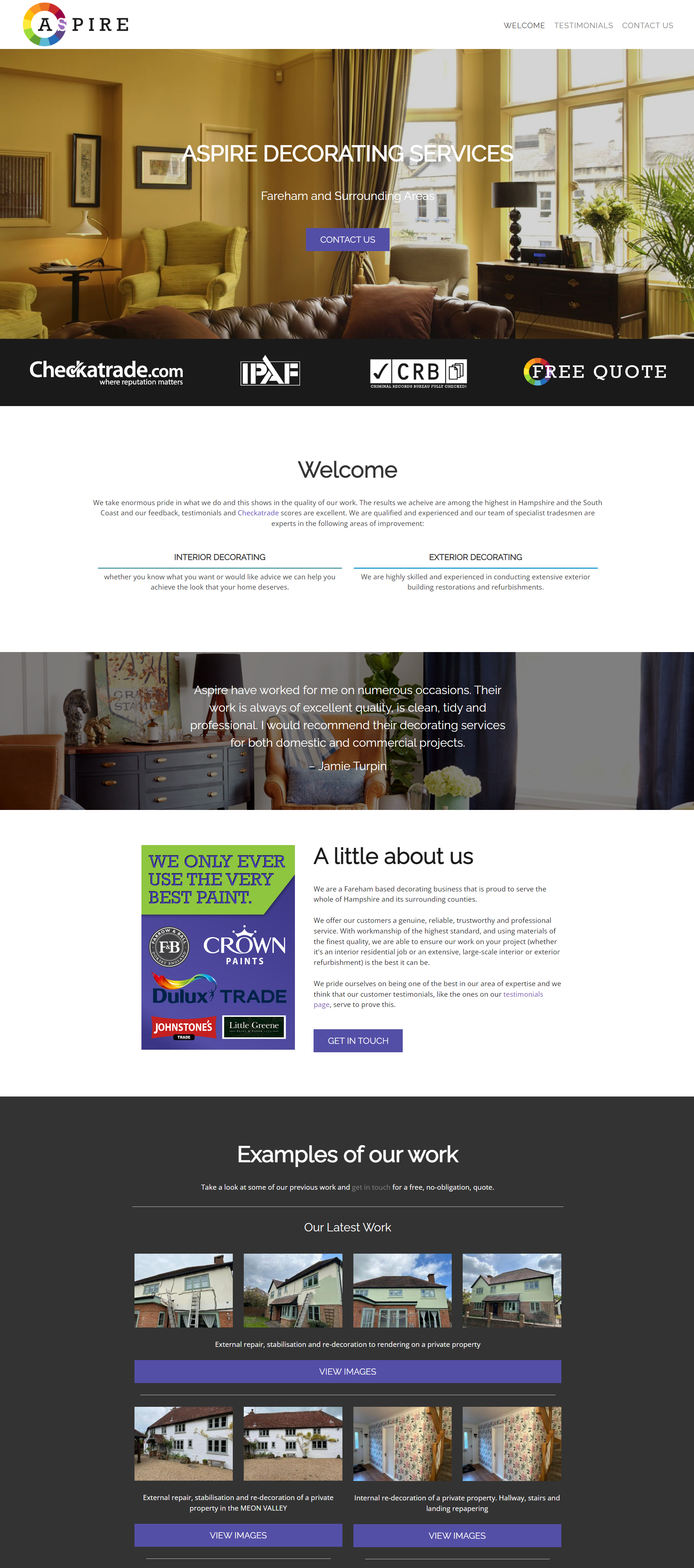 painter and decorator web design, The Tiny Creative Co, Website, bespoke web design, modern web design,  painter and decorator website
