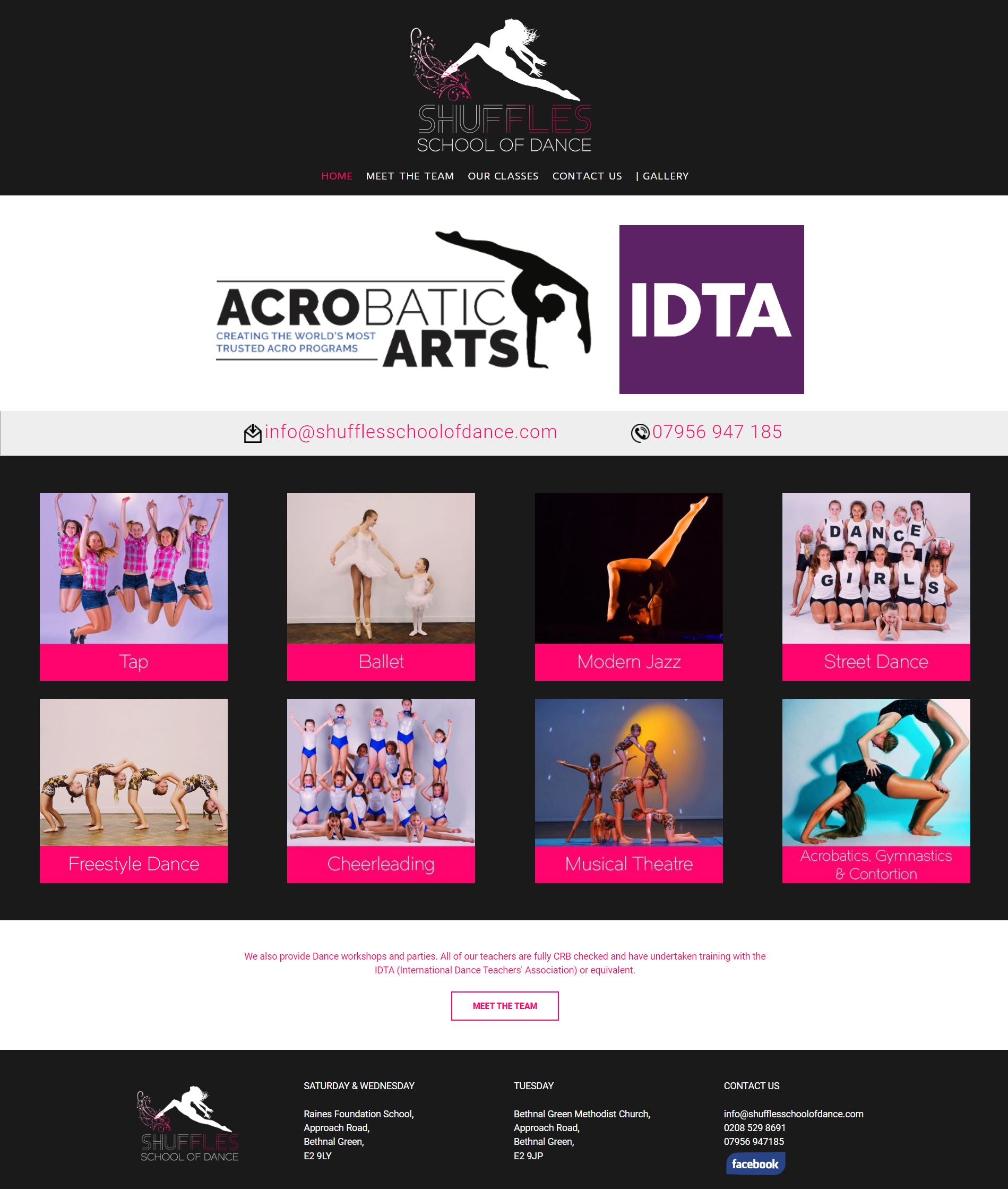 The Tiny Creative Co, Website, bespoke web design, modern web design, dance class website, dance troupe website, web design for dance school